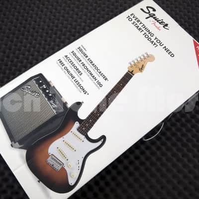 Squier by Fender Stratocaster Electric Guitar Pack, Short-Scale - Brown Sunburst image 2