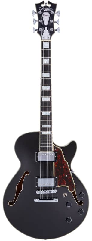 D'Angelico Premier SS Semi-Hollow Body Electric Guitar, Black Flake w/Gig Bag image 1