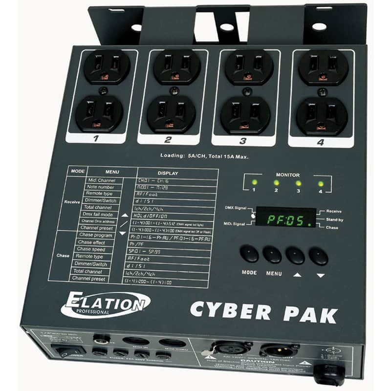 Elation CYBER-PAK 4-Channel DMX Midi Dimmer Pack image 1