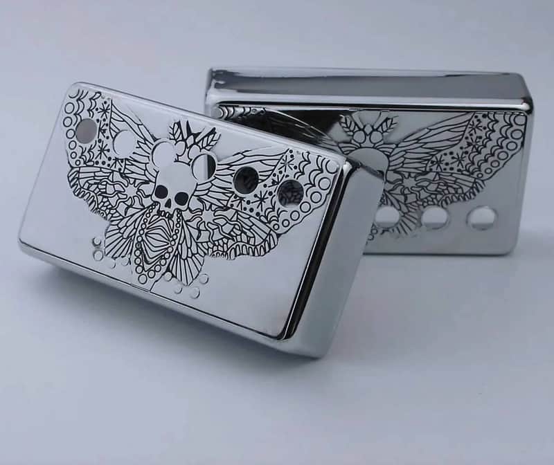 2pc Vintage Butterfly Top Guitar Humbucker Pickups Covers Neck and Bridge Set 50/52MM Spacing image 1