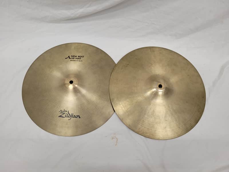 Zildjian 14" A. Zildjian Thin Stamp Top W/ Newbeat Bottom Hi Hat Cymbals (C012-10-11) image 1