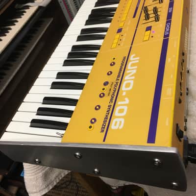 Custom Yellow Juno 106 Roland w/ polyphony meter ! image 3