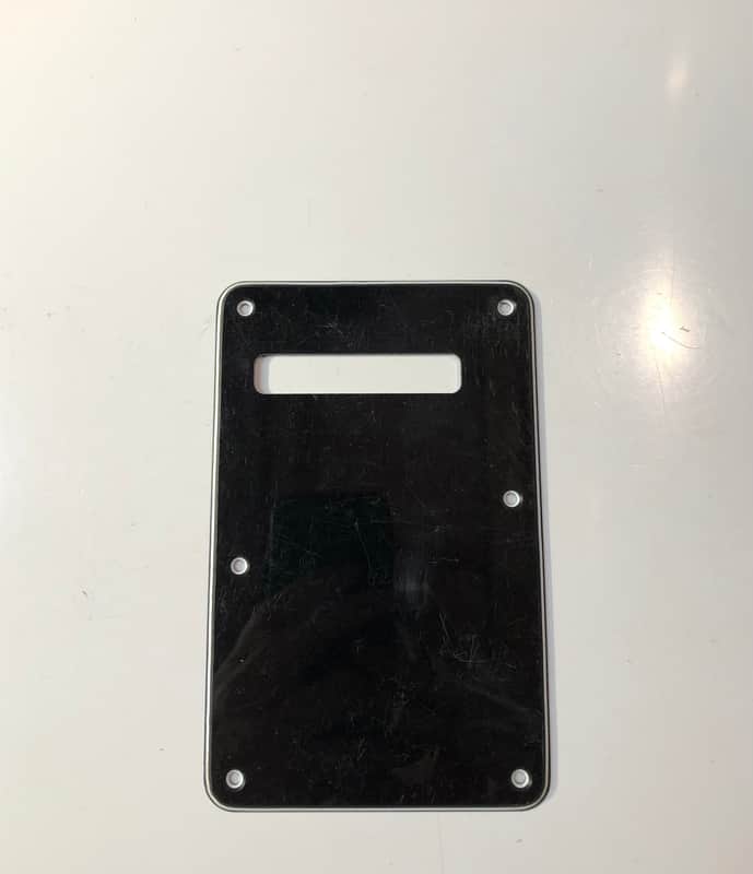 Stratocaster Modern Style Back Plate Tremolo Cover Black image 1