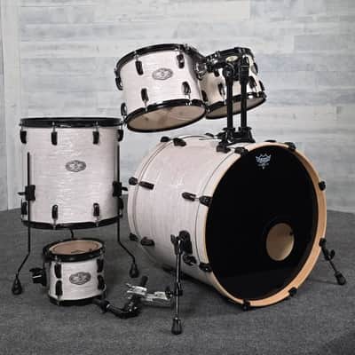 Used Pearl Vision Birch 5pc Drum Set White Marine Pearl w/Black Hardware - Good