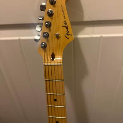 SHARP! Fender American DELUXE Stratocaster Electric Guitar Tungsten MAPLE Neck + Deluxe TSA Case. Tuxedo style. image 4