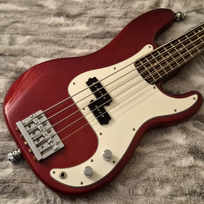 Fender Precision V Parts Bass - 5-String - Zebrawood Neck - 2000s - Candy Apple Red image 1