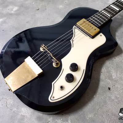 RARE Silvertone / Supro / Valco Artist Rhythm Tone "Art Deco" Electric Guitar (1958, Black & Gold) image 4