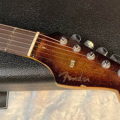 NEW! Fender Custom Shop Custom Deluxe Stratocaster Heavy Relic - Ash Body - 3-Tone Sunburst Sparkle - Matching Peg Head - Authorized Dealer - 7.9 lbs - G05871 image 6