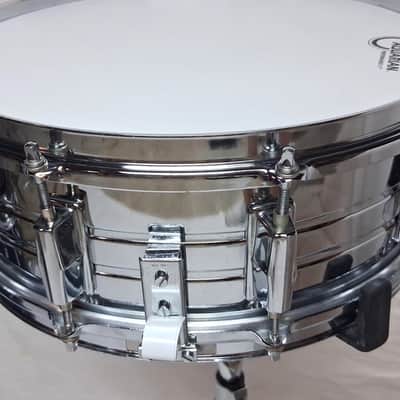 Pearl  Model 4414 Chrome Over Steel 5.5x14" Snare MIJ  Early '80s New Heads image 6