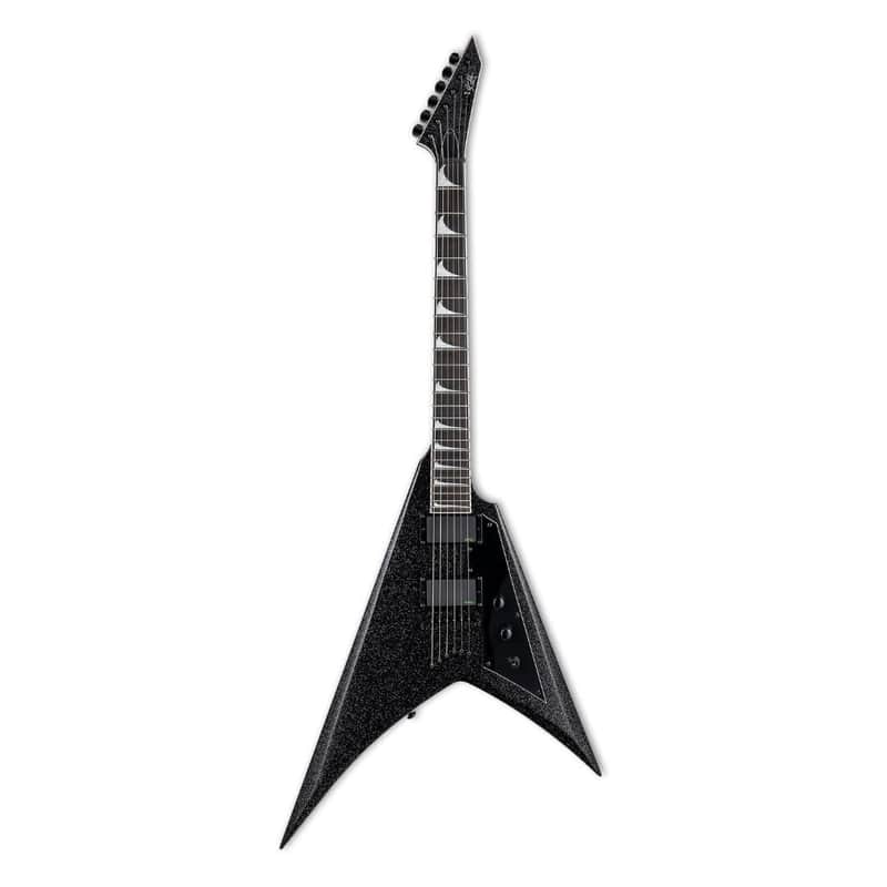 ESP KH-V Kirk Hammett Signature Series 6-String Electric Guitar with Macassar Ebony Fingerboard, Includes Deluxe Hardshell Case (Right-Handed, Black Sparkle) image 1