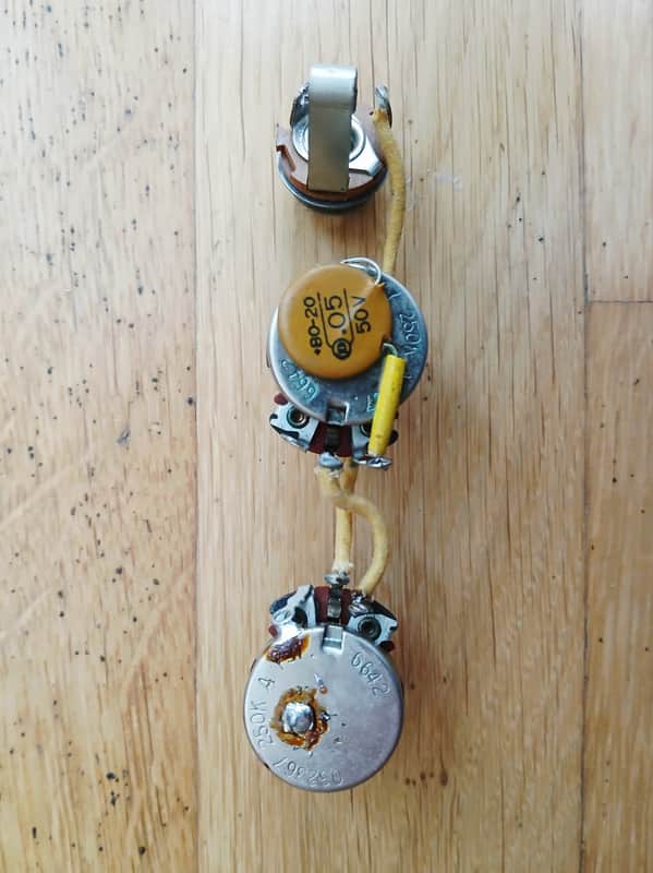 1966 Fender Precision Bass Wiring Harness P Bass 1966 Pots Capacitor Jack output image 1