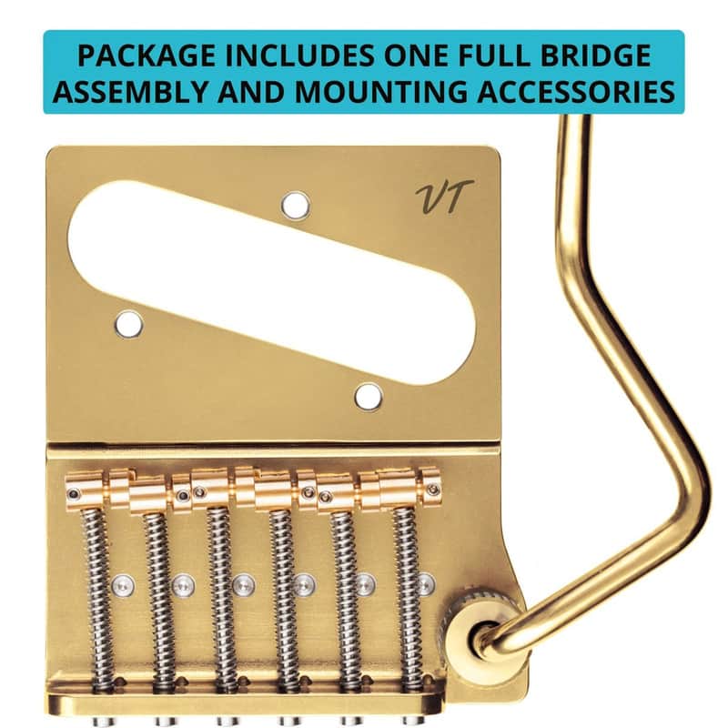 Vega-Trem VT2ND TeleTrem Classic Gold w/out Logo No-Drill Tremolo for Telecaster-Style Guitars image 1