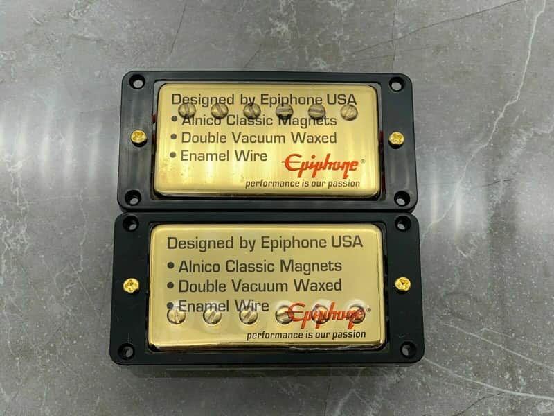 Epiphone Humbucker 57 Classic Alnico Pickups set! Gold/Black image 1