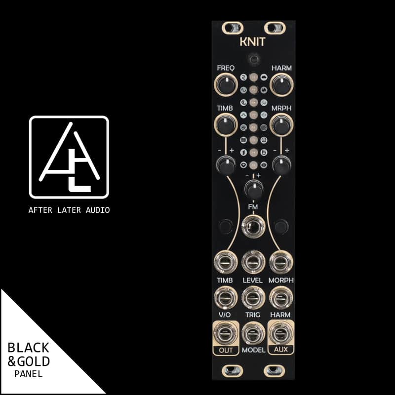 Antumbra Knit - Mutable Instruments Micro Plaits - Eurorack Module - Black/Gold Panel image 1
