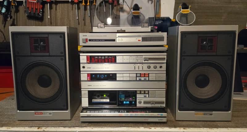 VINTAGE AIWA COMPONENT STEREO SYSTEM/TURNTABLE/TAPE/AMPLIFIER/VERY RARE RESTORED