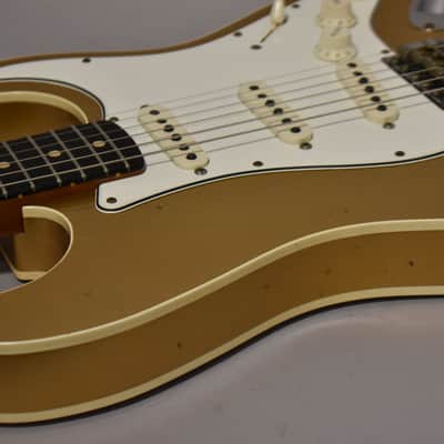 2021 Fender Custom Shop LTD GC Double Bound Stratocaster Journeyman Relic Aztec Gold w/OHSC image 9