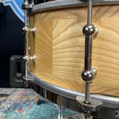 Angel - 14x5.5" Snare Drum Segmented Block Alder Wood Shell 2019 - Clear Oil Finish image 15