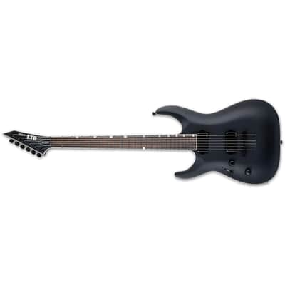 ESP LTD MH-1000 Baritone LH 1000B - Left-Handed Electric Guitar Black Satin - Brand New image 1