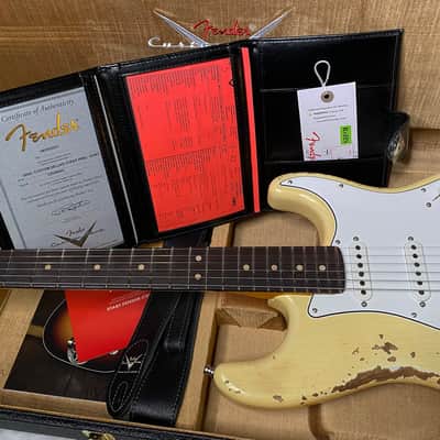 NEW! Fender Custom Deluxe Strat Heavy Relic - Aged Vintage White - Matching Peg Head - Authorized Dealer - 7.25lbs - G06378 image 14