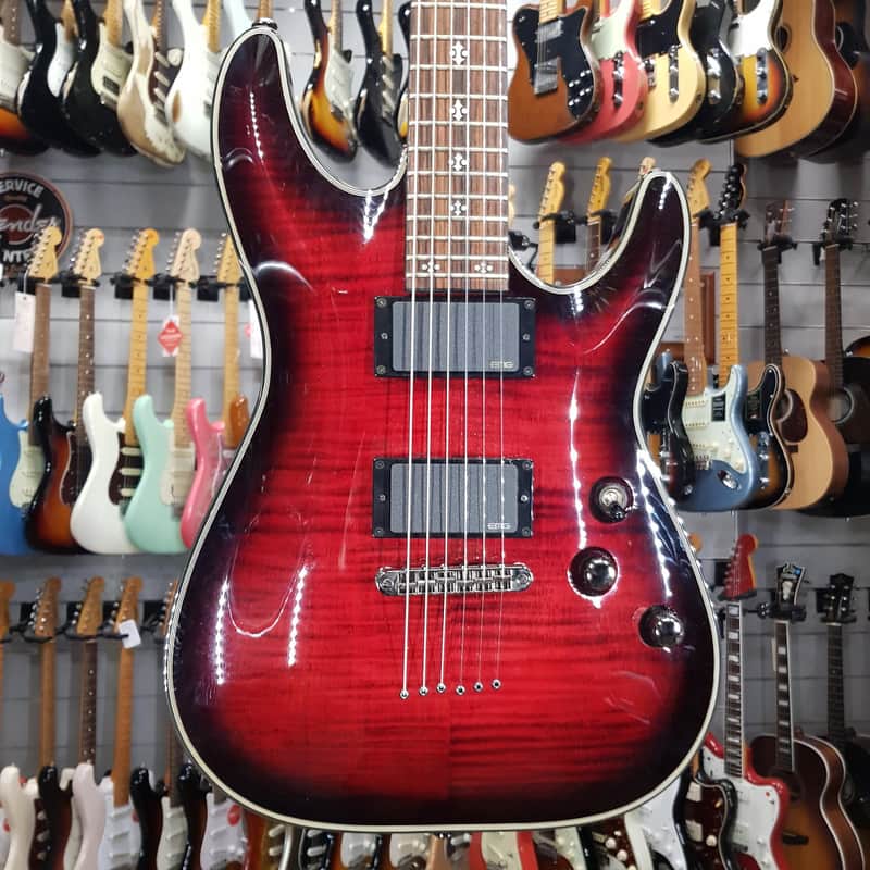 Schecter Diamond Series Damien Elite Crimson Red Burst image 1