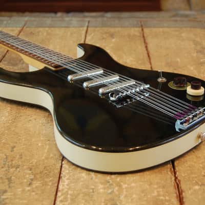 Danelectro Hodad Electric 12 String w/ Waterslide Guitars Baritone Rubber Bridge Conversion - Mosrite Body Early 2000s - Soft Case Included image 8