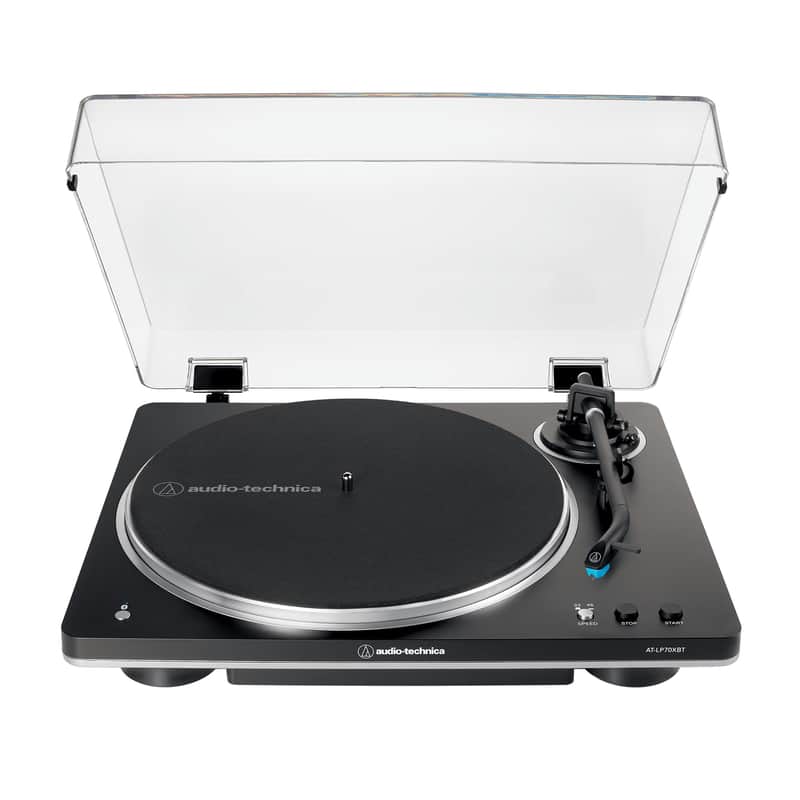 Audio Technica AT-LP70XBT Fully Automatic Wireless Belt-Drive Turntable, Black Silver image 1