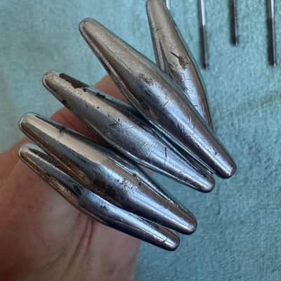 Slingerland Lot of  10 Vintage Torpedo Bass Drum T Tension 4 1/4” Rods 60s - Chrome image 8