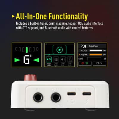 SONICAKE Pocket Master-Portable Multi Effects Pedal, 100+ Built-in Guitar/Bass/Acoustic Effects - White (Price includes the import duty to US buyer) image 4