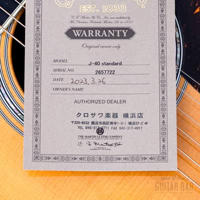2022 Martin J-40 Standard Series Acoustic Guitar Aging Toner, Near-Mint w/ Case, Tags image 18