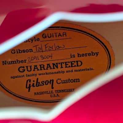 2003 Gibson Custom Historic Art - Tal Farlow, Wine Red - Master Model Label luthier James W Hutchins "HUTCH" image 11