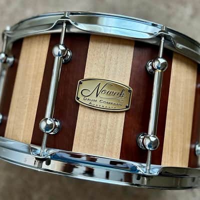 Like-New: Nowak Drums (AUST) 14x7 Jarrah/BlackButt block/stave snare, Sonor wires image 1