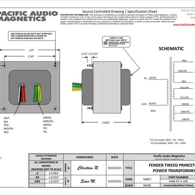 Pacific Transformer Tweed Princeton Power Transformer 2021 image 3