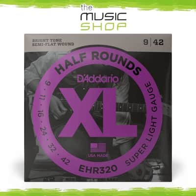 D'addario XL Half Rounds 9-42 Super Light Electric Guitar Strings - EHR320 image 1