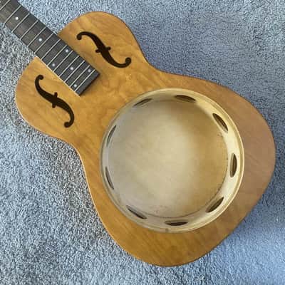 Resonator Dobro Guitar, Tiger Maple Top Body, Rosewood Fingerboard Neck image 1