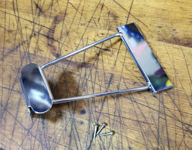 Vintage 1970's Japan Stella Guitar Tailpiece and Original Installation Screws Luthier Parts #2 image 1