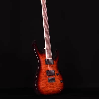 ESP LTD MH-200HTQM, Dark Brown Sunburst image 4