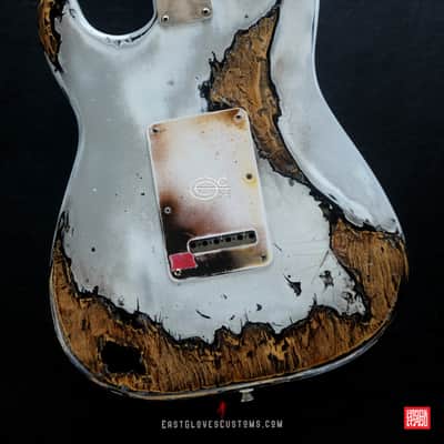 Fender Stratocaster 50th Anniversary White Marble Paisley Heavy Aged Relic by East Gloves Customs image 3