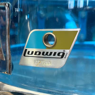 Ludwig 5x14" Vistalite Acrylic 10-Lug Snare Drum with P-85 Strainer 1970s - Blue image 3