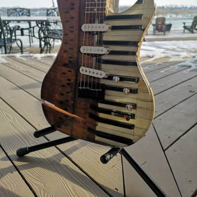 Old Upright Piano Key Resin Guitar image 4