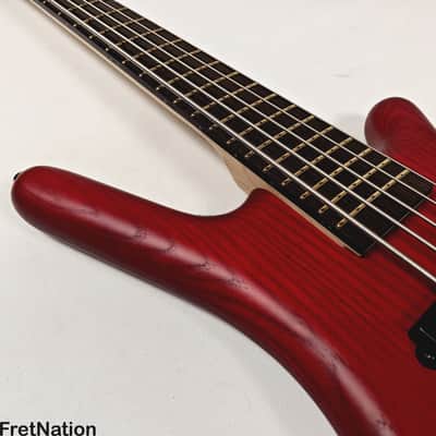 Warwick RockBass Corvette $$ 5-String Bass Burgundy Red Transparent Satin 10.56lbs #571855-25 image 9