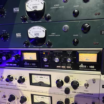 Refurbished DBX 160 VU Compressor / Limiter Pair racked & serviced - Upgraded Nichon capacitors! Nuetrik pigtails! image 1