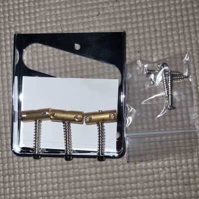 Vintage Style Telecaster® Tele® Bridge w/ Tilt Compensated Saddles CHROME image 3