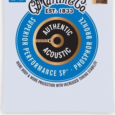 Martin MA550 Authentic SP Medium Phosphor Bronze A/G Strings, 13-56, 3-Pack image 1