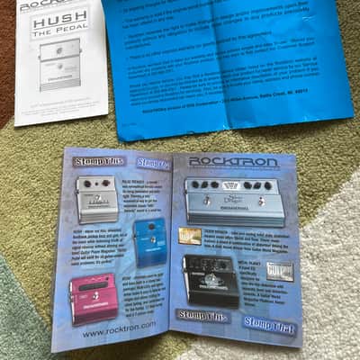 Rocktron Hush the pedal user manual, blue warranty page  and product flyer 2003 image 2