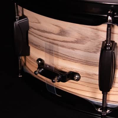 Tama 14"x 5.5" Woodworks Poplar Snare Drum, Zebra Wood Wrap image 3
