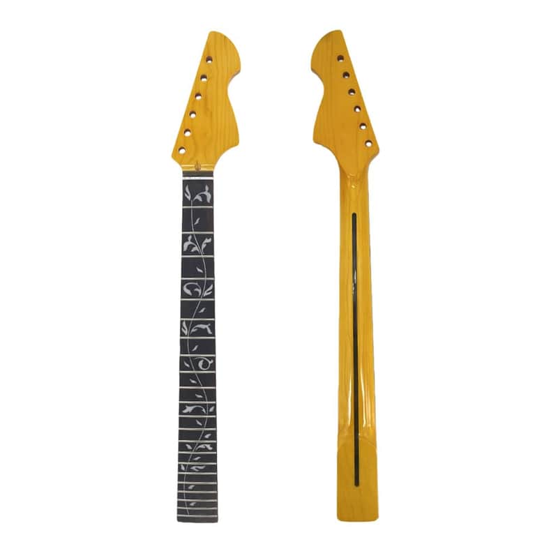 DIY Electric Guitar Neck - Maple Neck 22 Fret 25.5 Inch Rosewood Fretboard Vine Inlay for Build Guitars Bolt on Heel image 1