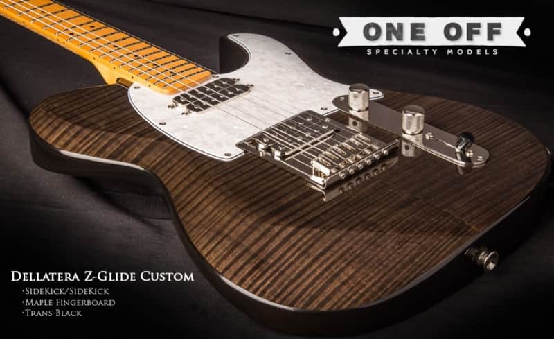 Dean Zelinsky Dellatera Z-Glide Custom Flame Top Trans Black image 1