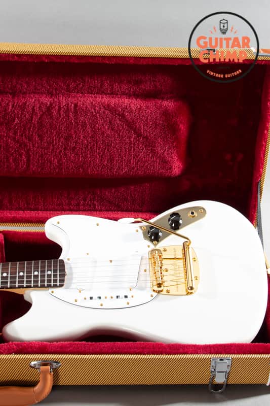 2025 Fender Japan MIJ Traditional 60s Mustang White Pearl Matching Headstock Gold Hardware image 1