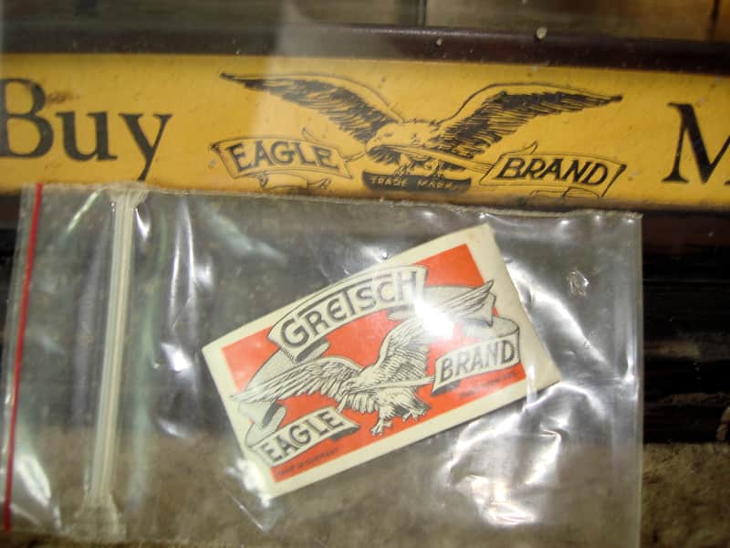 "Gretsch Eagle Brand" Musical Strings, & Accessories Display Case Gretsch 1920's - Natural image 1