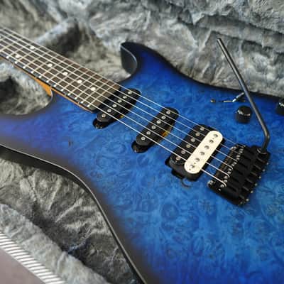 Schecter CUSTOM SHOP USA Sunset Custom-II - Ocean Blue Burst Satin 6-String w/ Case image 13